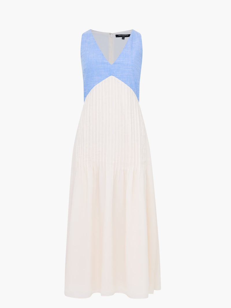 Colby Chambray Pleat Mix Dress