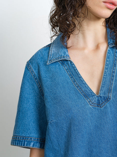 Archie Denim Patch Pocket Mini Dress