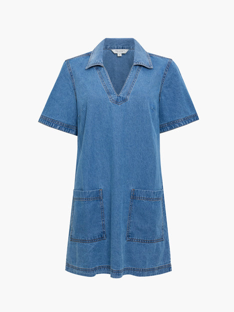 Archie Denim Patch Pocket Mini Dress