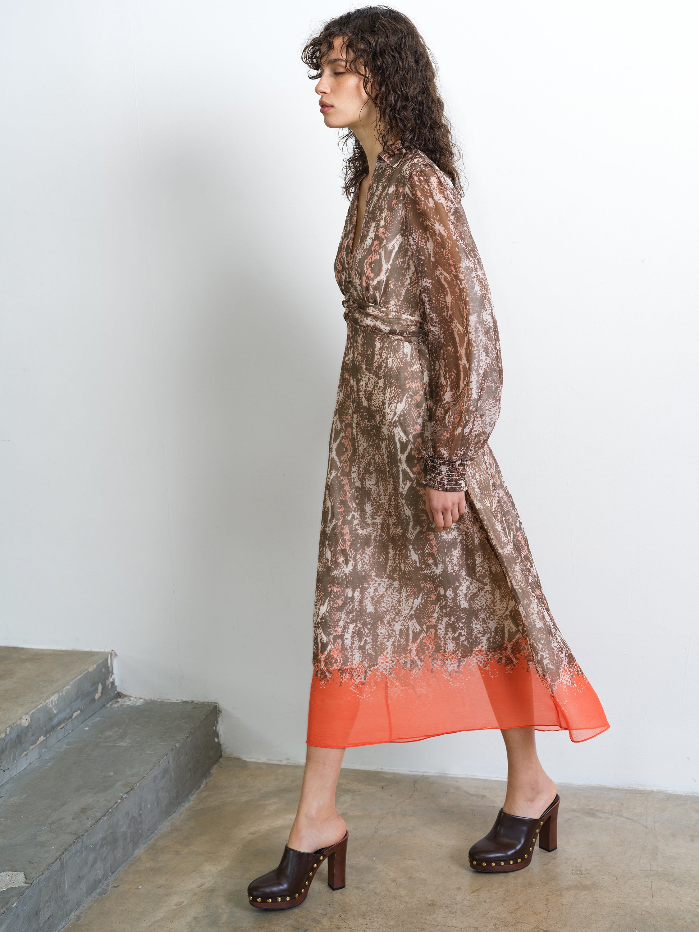 Adele Emina Chiffon Midi Dress