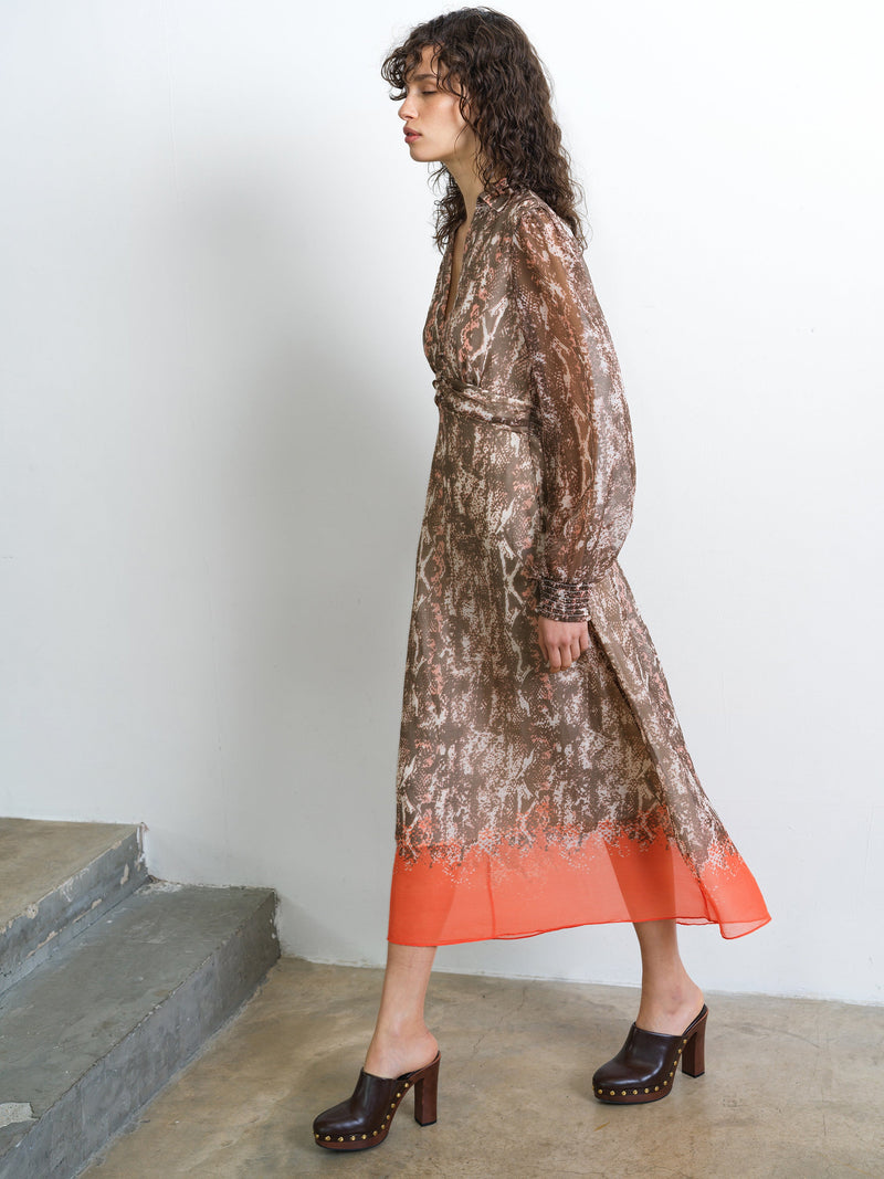 Adele Emina Chiffon Midi Dress