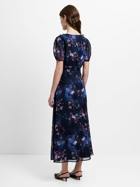 Clara Emina Puff Sleeve Midi Smock Dress