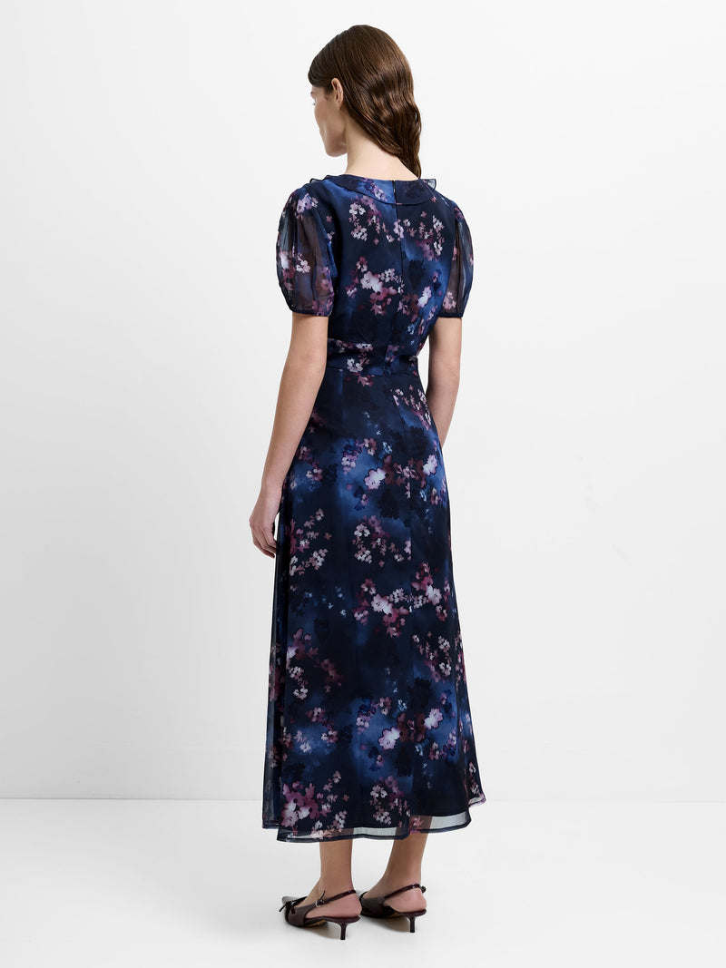 Clara Emina Puff Sleeve Midi Smock Dress