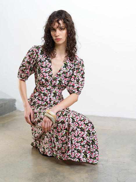 Molly Lizzie Eco Puff Sleeve Tea Dress