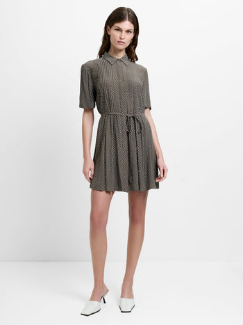 Pin Spots Eco Lizzy Pleated Mini Dress