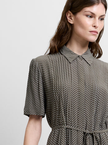 Pin Spots Eco Lizzy Pleated Mini Dress