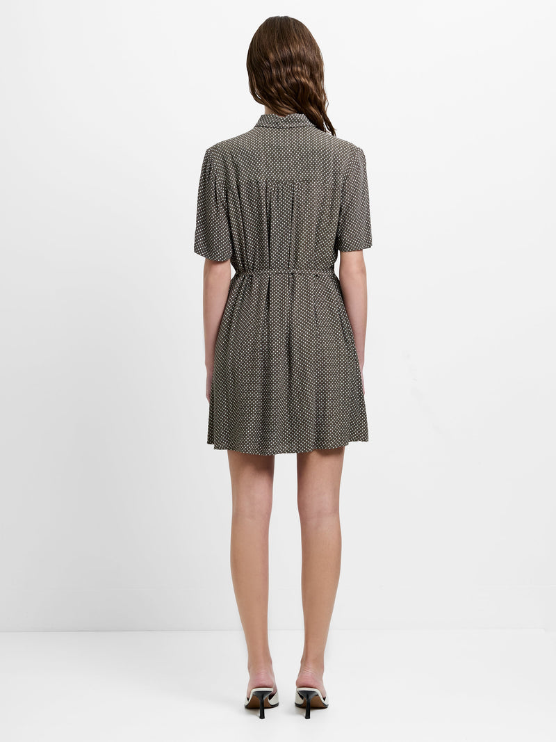 Pin Spots Eco Lizzy Pleated Mini Dress