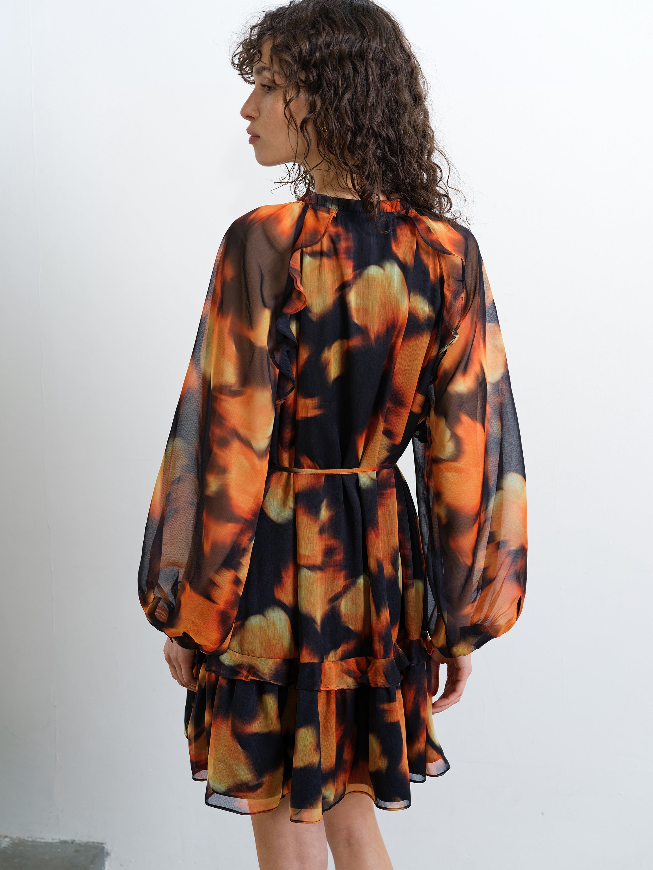 Hollie Chiffon Ruffle Smock Dress