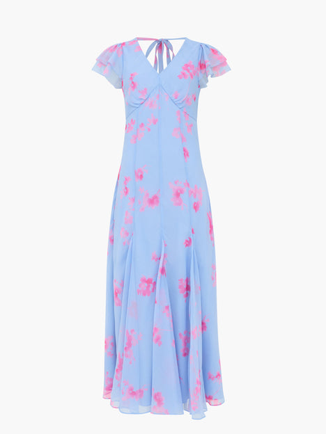 Myla Chiffon Open Back Floral Tea Dress
