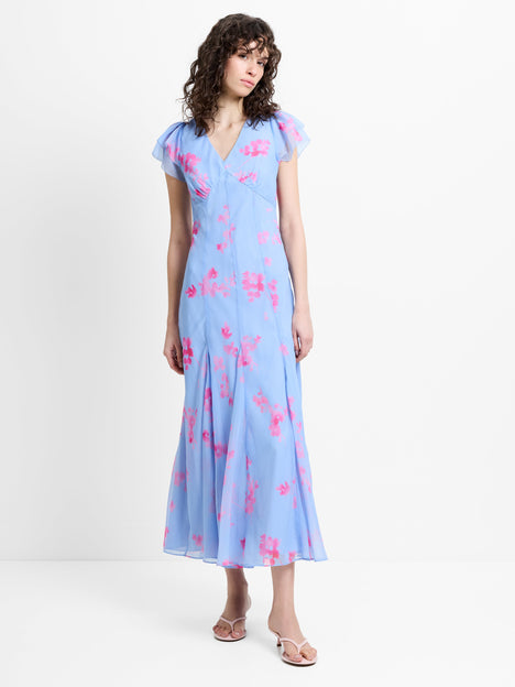 Myla Chiffon Open Back Floral Tea Dress