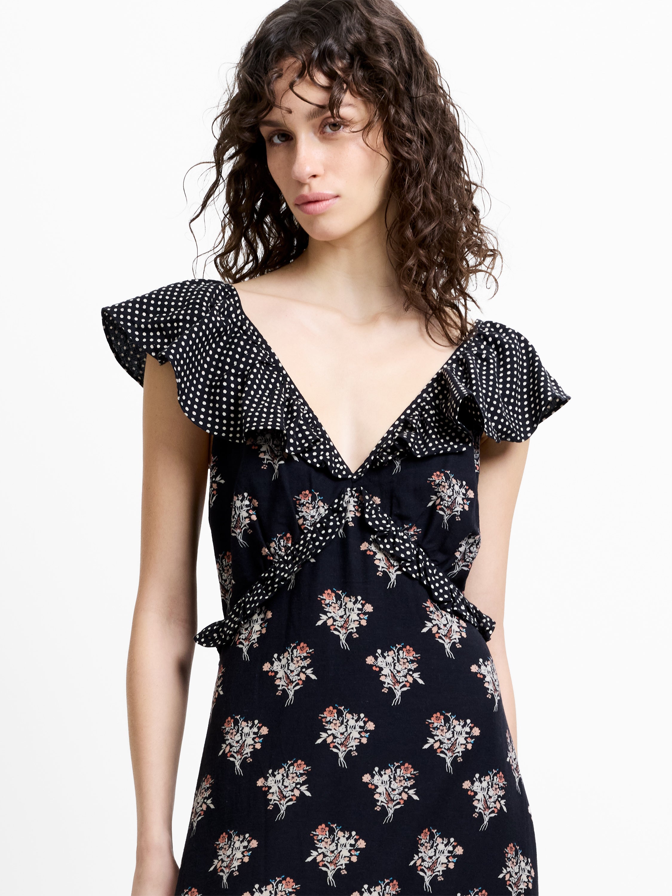 Millie Cotton Ruffle Printed Dress