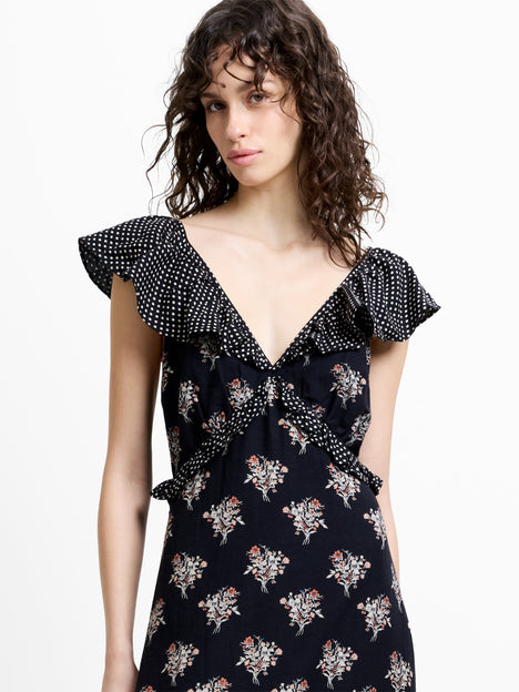Millie Cotton Ruffle Printed Dress