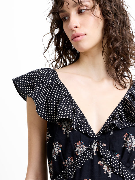 Millie Cotton Ruffle Printed Dress