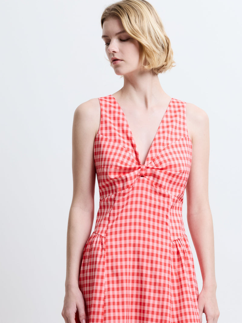Sheila Voluminous Gingham Midi Dress
