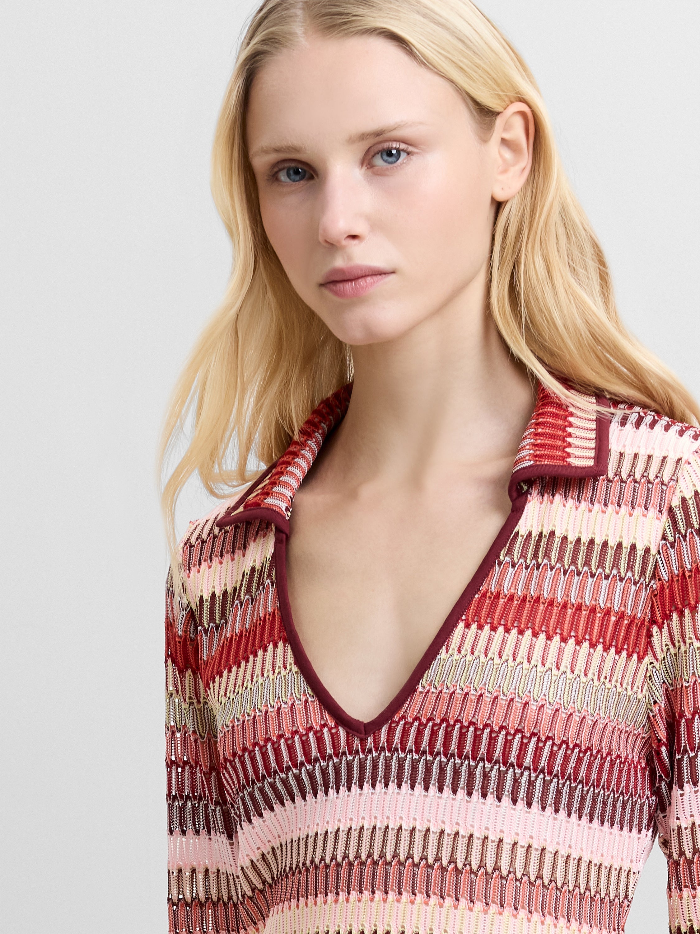 Charleen Crochet Striped Mini Dress