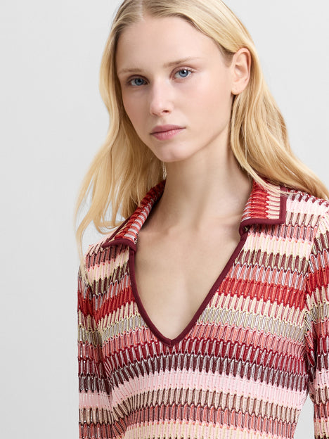 Charleen Crochet Striped Mini Dress