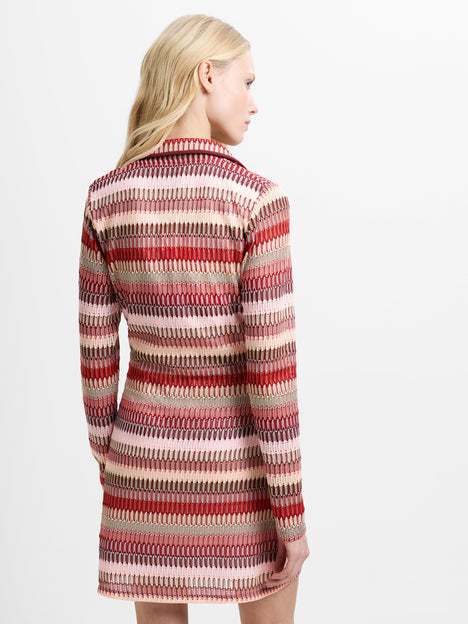 Charleen Crochet Striped Mini Dress