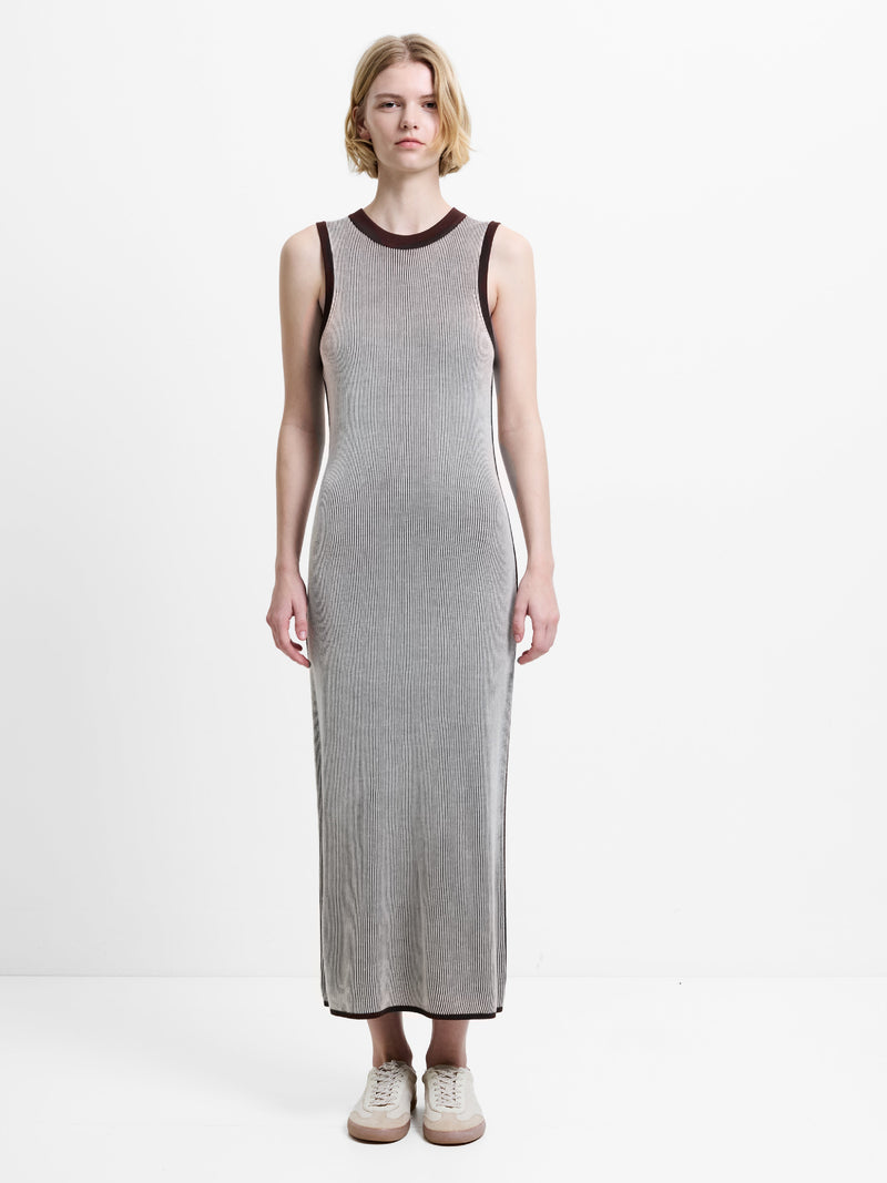 Naria Striped Knit Midi Dress