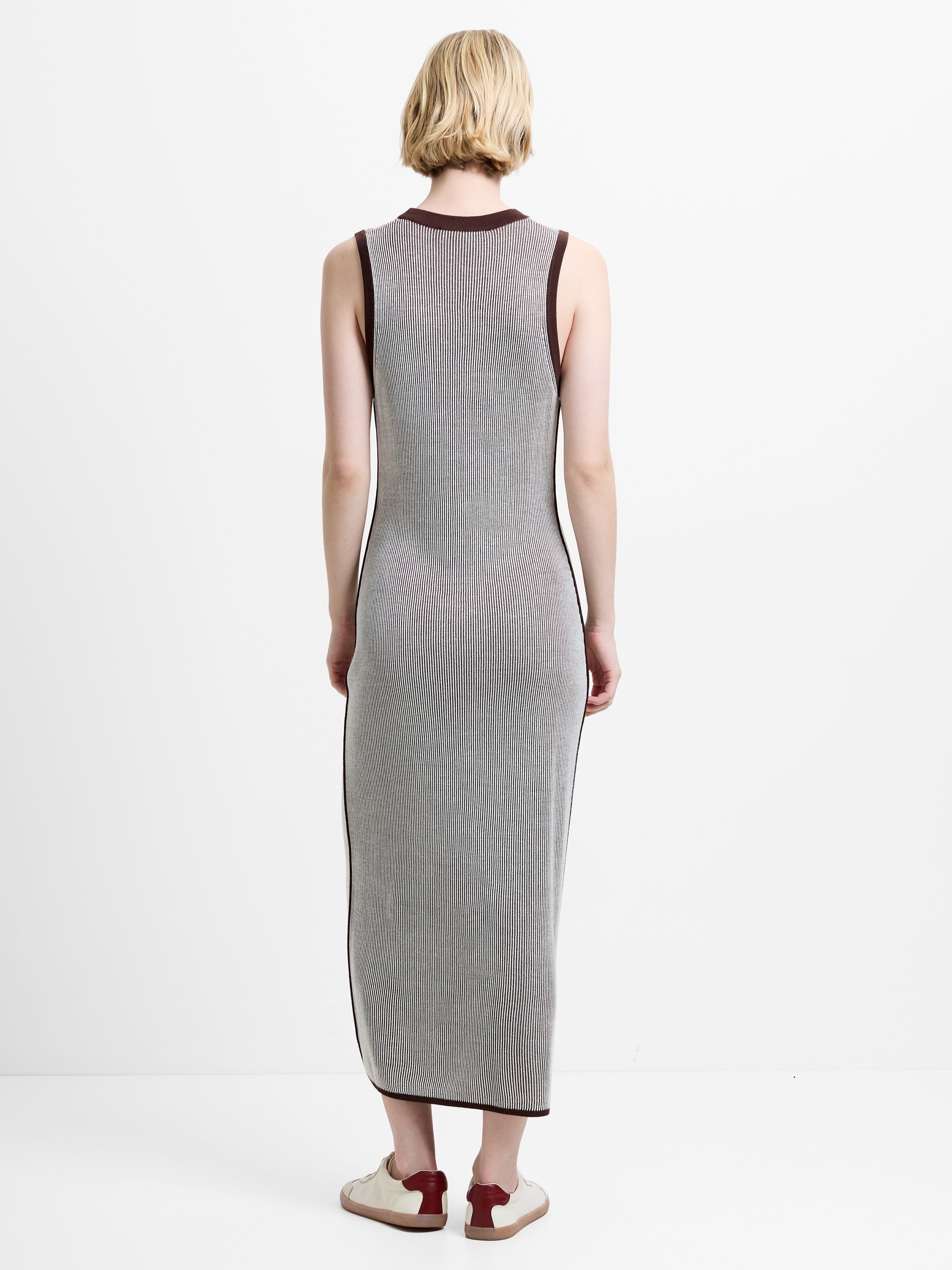 Naria Striped Knit Midi Dress