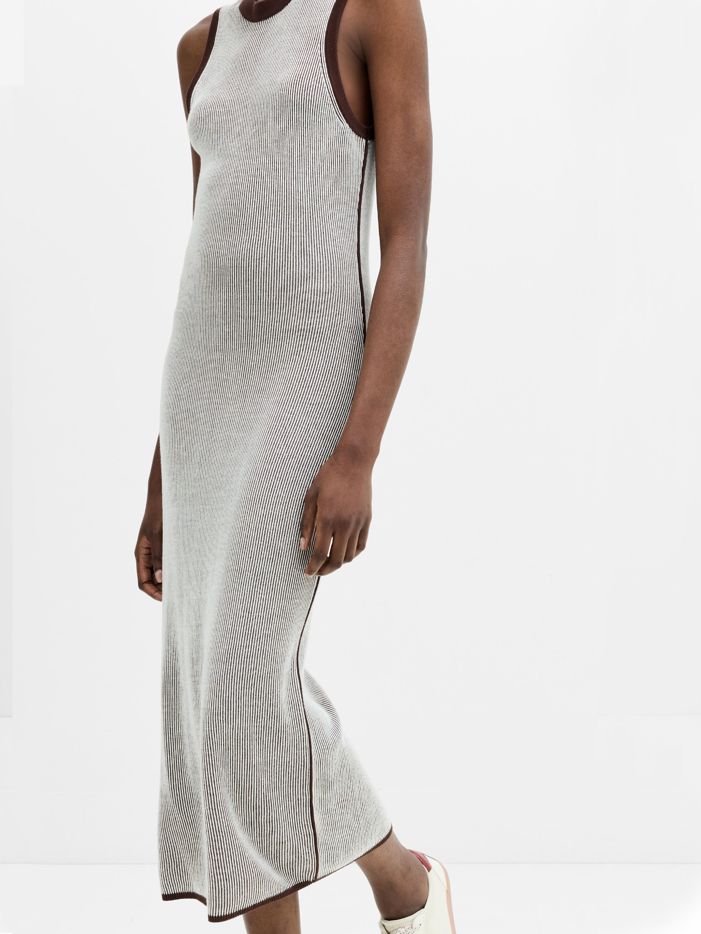 Naria Striped Knit Midi Dress