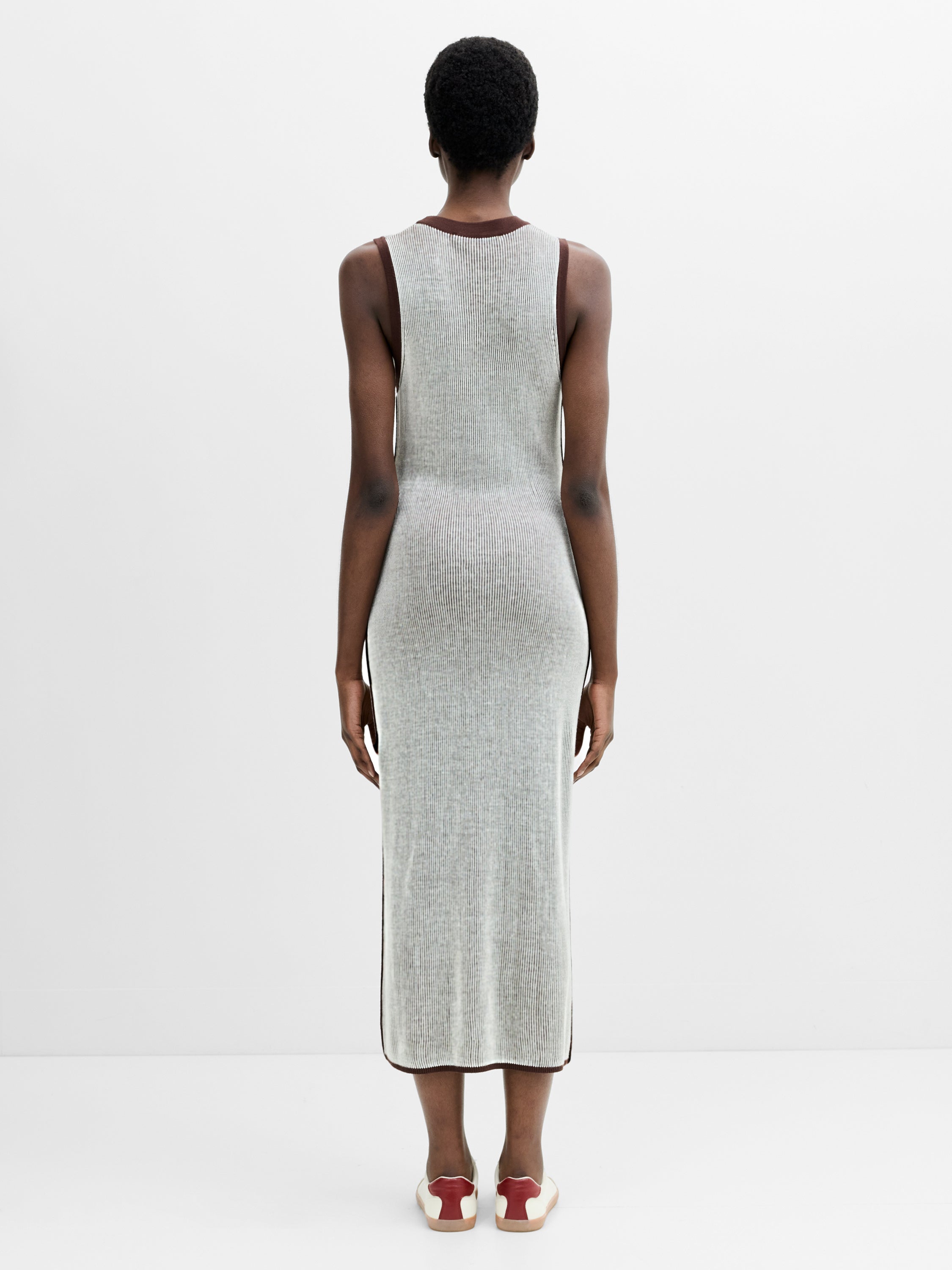 Naria Striped Knit Midi Dress