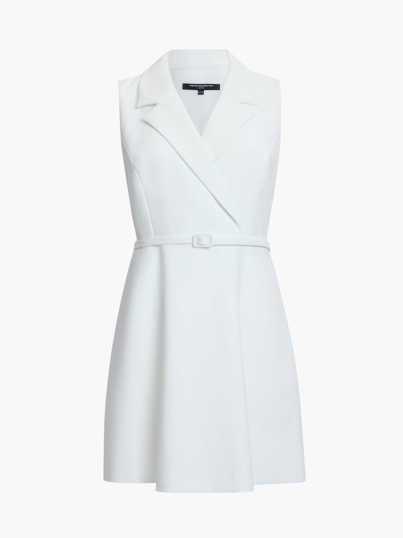 Azra Twill Belted Sleeveless Mini Dress