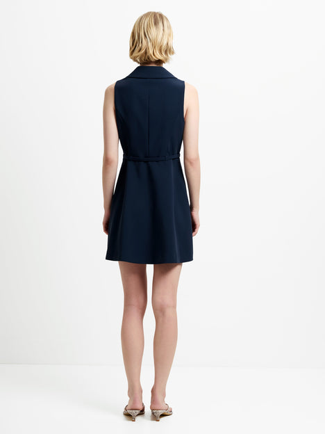 Azra Twill Belted Sleeveless Mini Dress