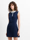 Azra Twill Collared Sleeveless Mini Dress