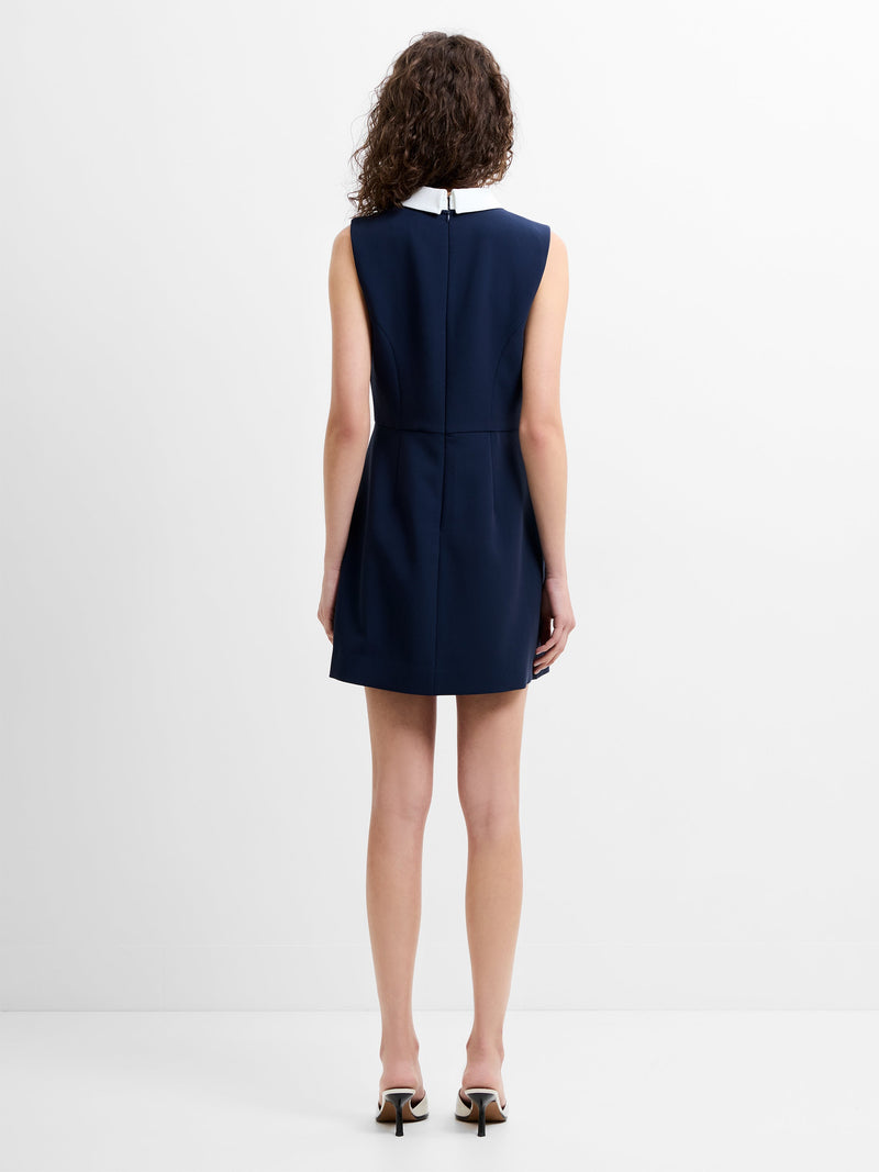 Azra Twill Collared Sleeveless Mini Dress