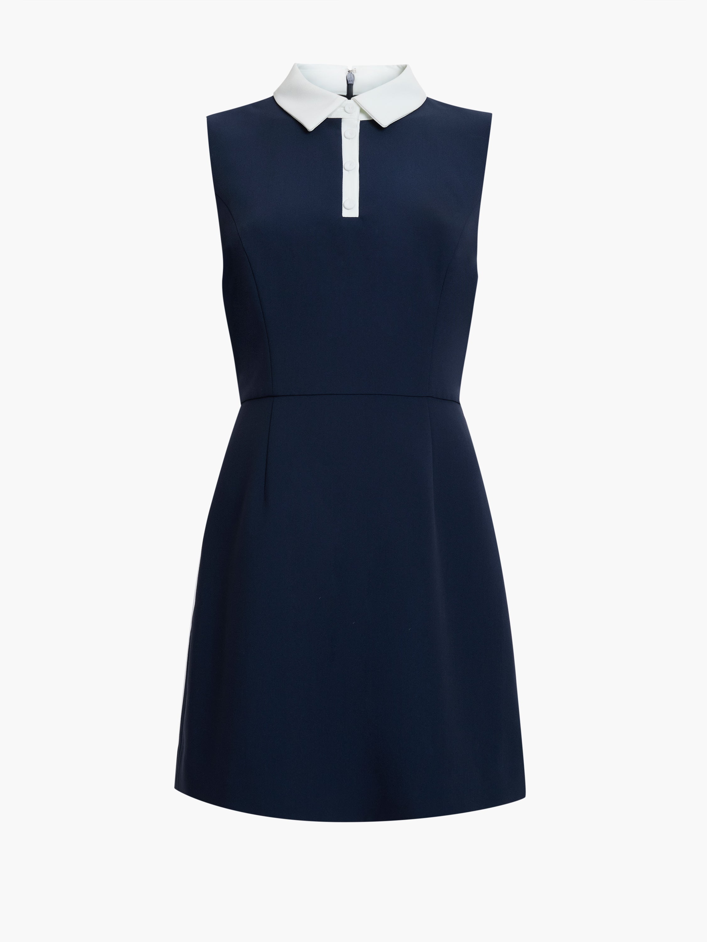 Azra Twill Collared Sleeveless Mini Dress