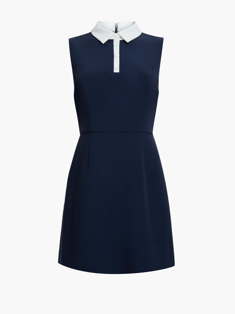 Azra Twill Collared Sleeveless Mini Dress