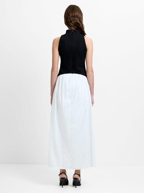 Ponte Combo Sleeveless Maxi Dress