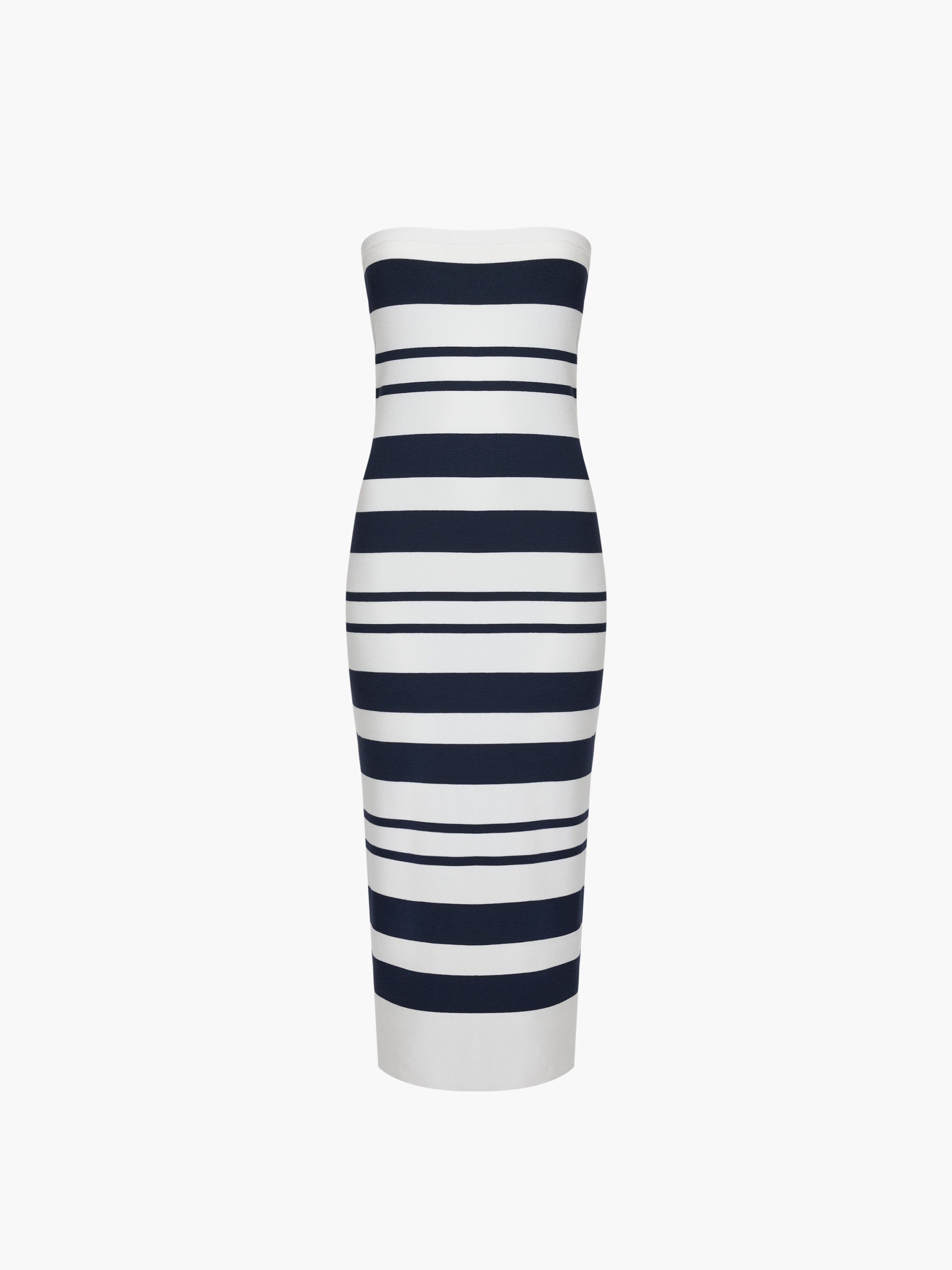 Maxime Knit Striped Bandeau Midi Dress