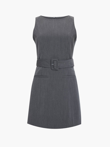 Minka Pinstripe Tailored Belted Mini Dress