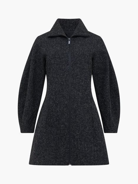 Alyssia Boucle Zip Through Mini Dress