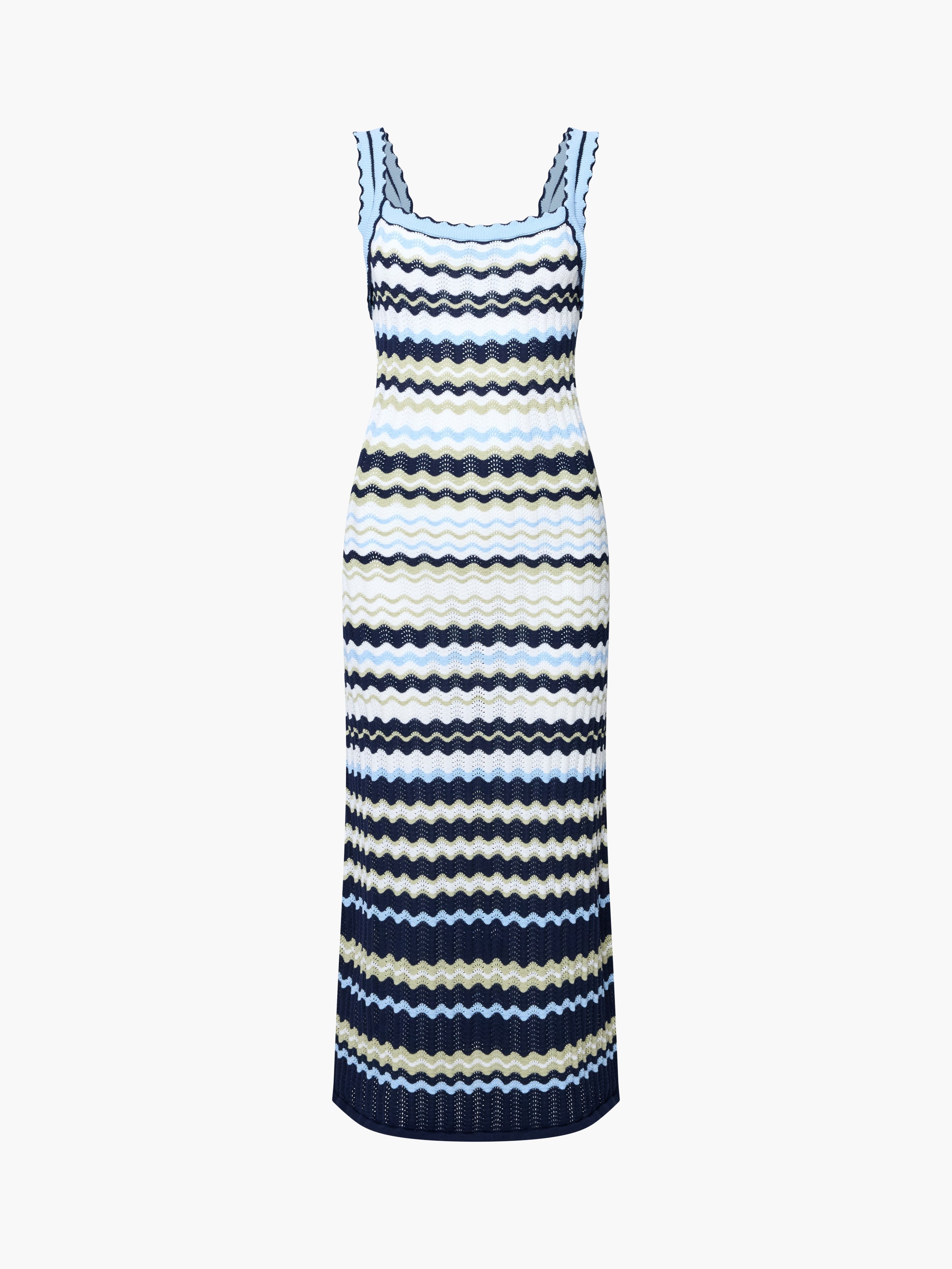 London Multi-Colour Striped Knit Midi Dress
