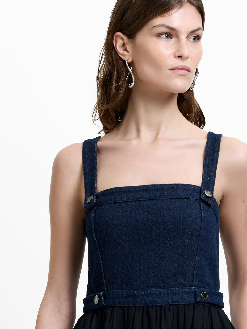 Leighton Denim Mix Midi Dress
