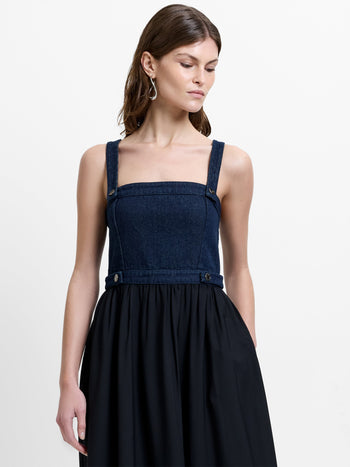Leighton Denim Mix Midi Dress