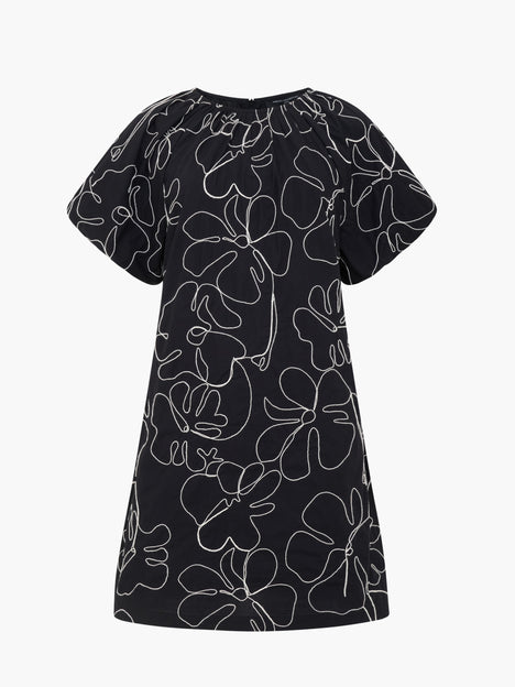 Rhodes Embroidered Puff Sleeve Mini Dress
