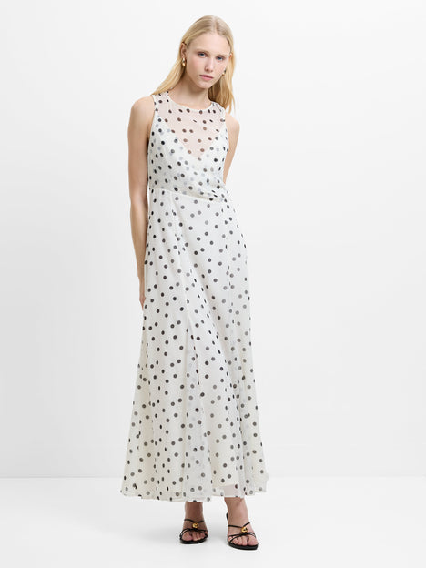 Emina Chiffon Polka Dot Maxi Dress