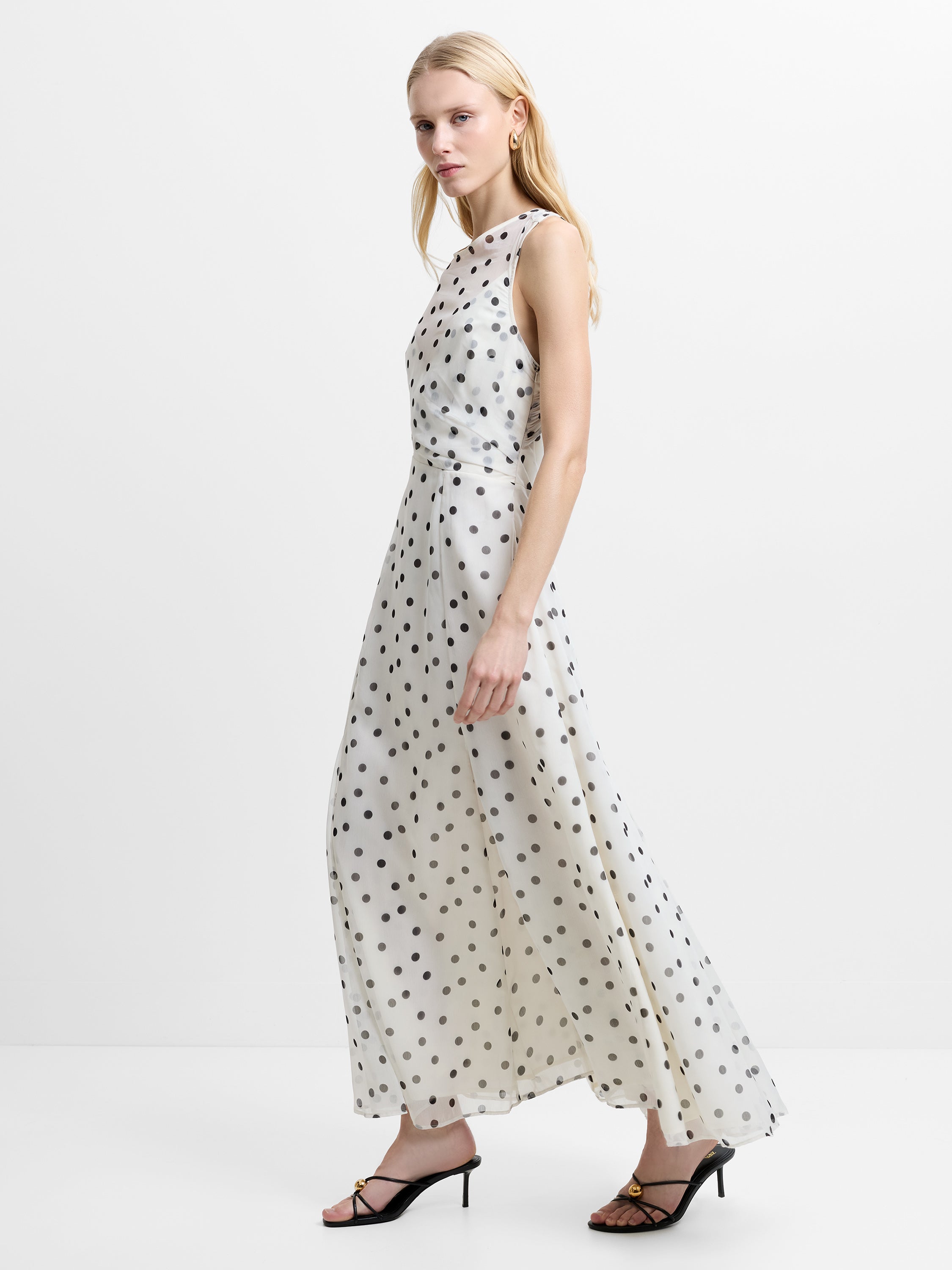 Emina Chiffon Polka Dot Maxi Dress