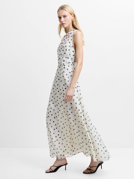 Emina Chiffon Polka Dot Maxi Dress