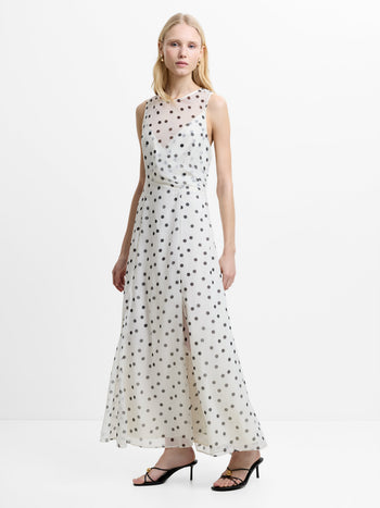 Emina Chiffon Polka Dot Maxi Dress