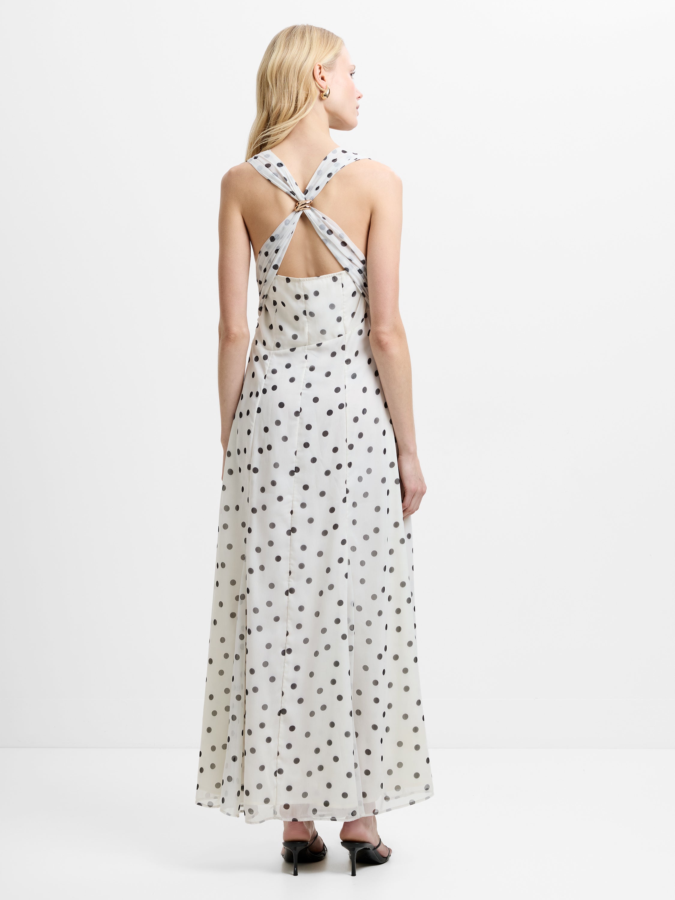 Emina Chiffon Polka Dot Maxi Dress