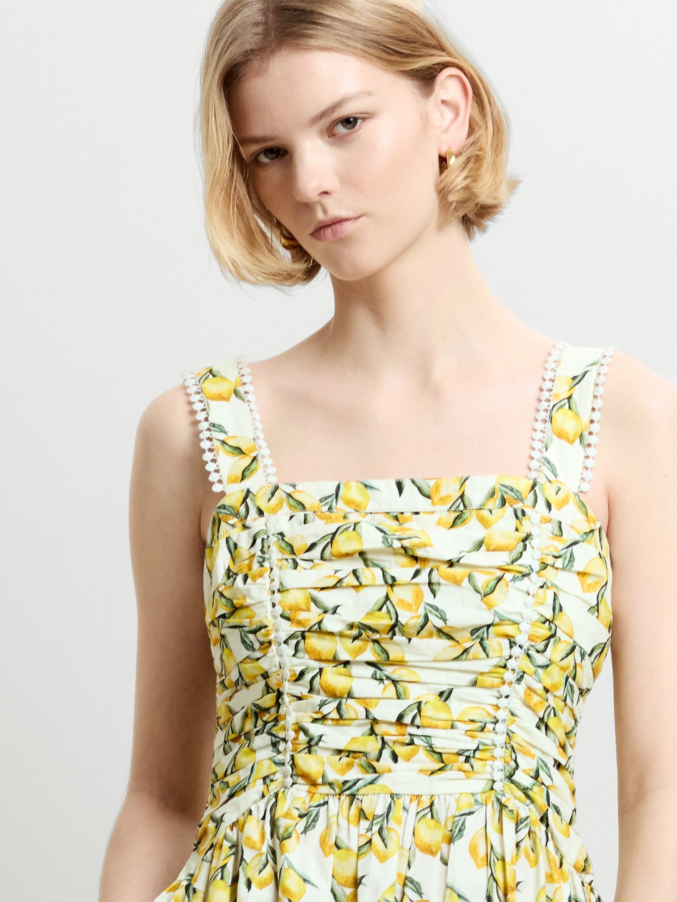 Citrus Barletta Ruched Midi Dress