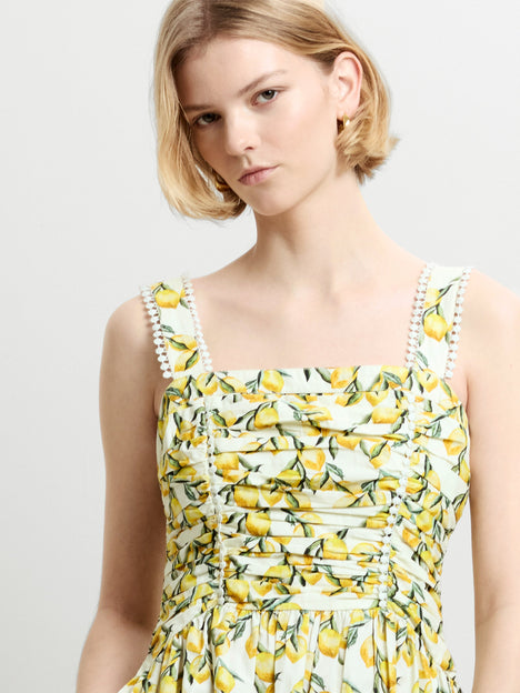 Citrus Barletta Ruched Midi Dress