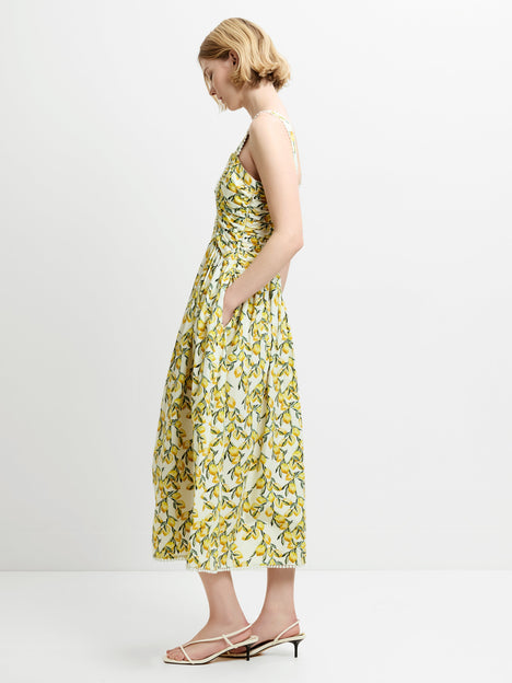 Citrus Barletta Ruched Midi Dress