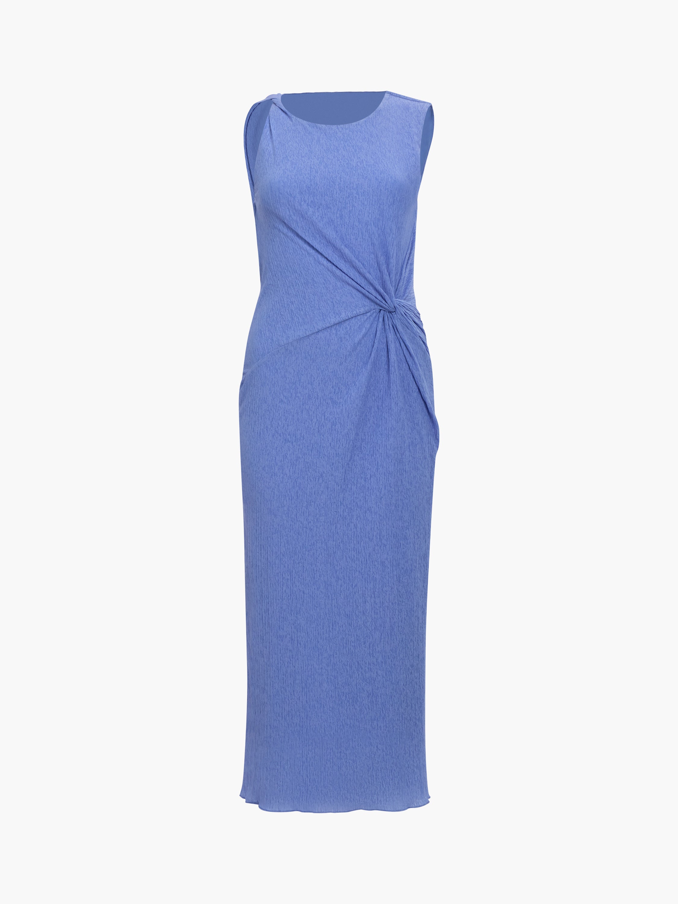 Kiama Plisse Side Twist Blue Midi Dress