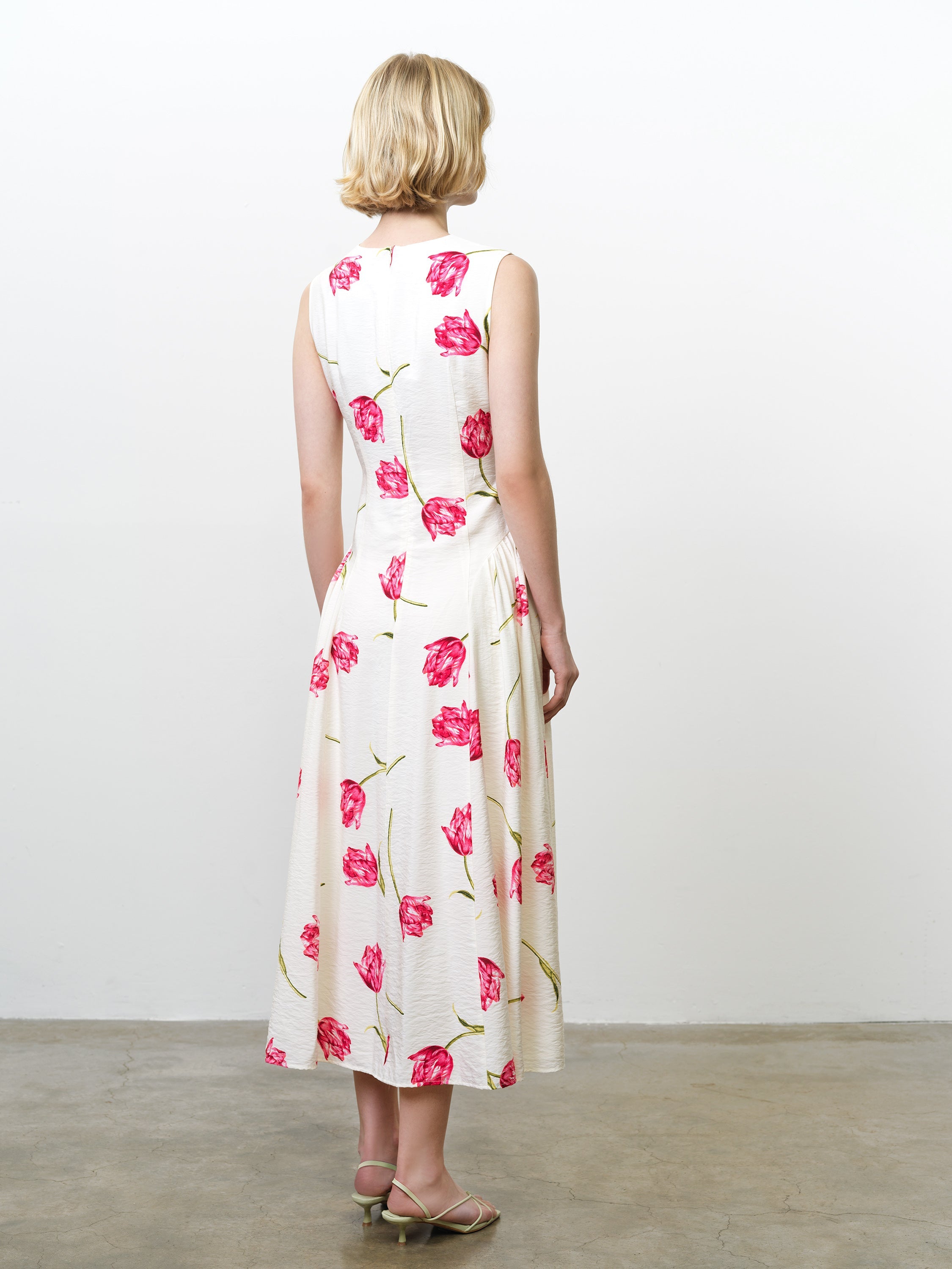 Cressida V Neck Drape Floral Midi Dress