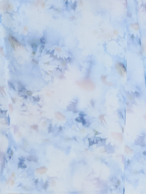 Daisy Flutter Sleeve Blue Floral Midi Dress